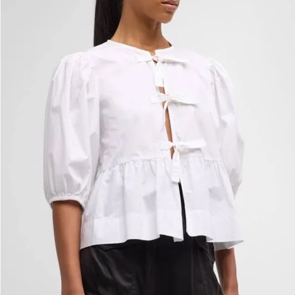Ganni Cotton Poplin Peplum Blouse!